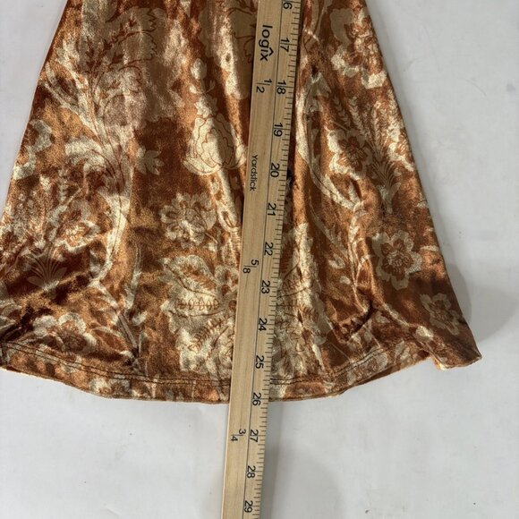 Boho Velvet Brown Wimsygoth Babydoll Dress XL Bell Sleeve Fairy Retro - Picture 11 of 12